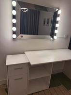 Kaptafel/makeup tafel inclusief musik lampen IKEA en spiegel, Ophalen, Gebruikt, 50 tot 100 cm, Minder dan 100 cm