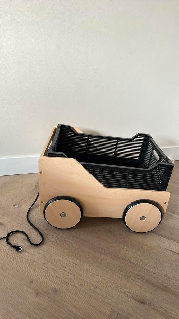 Klapkrat kar hout, Kinderen en Baby's, Speelgoed | Houten speelgoed, Zo goed als nieuw, Ophalen