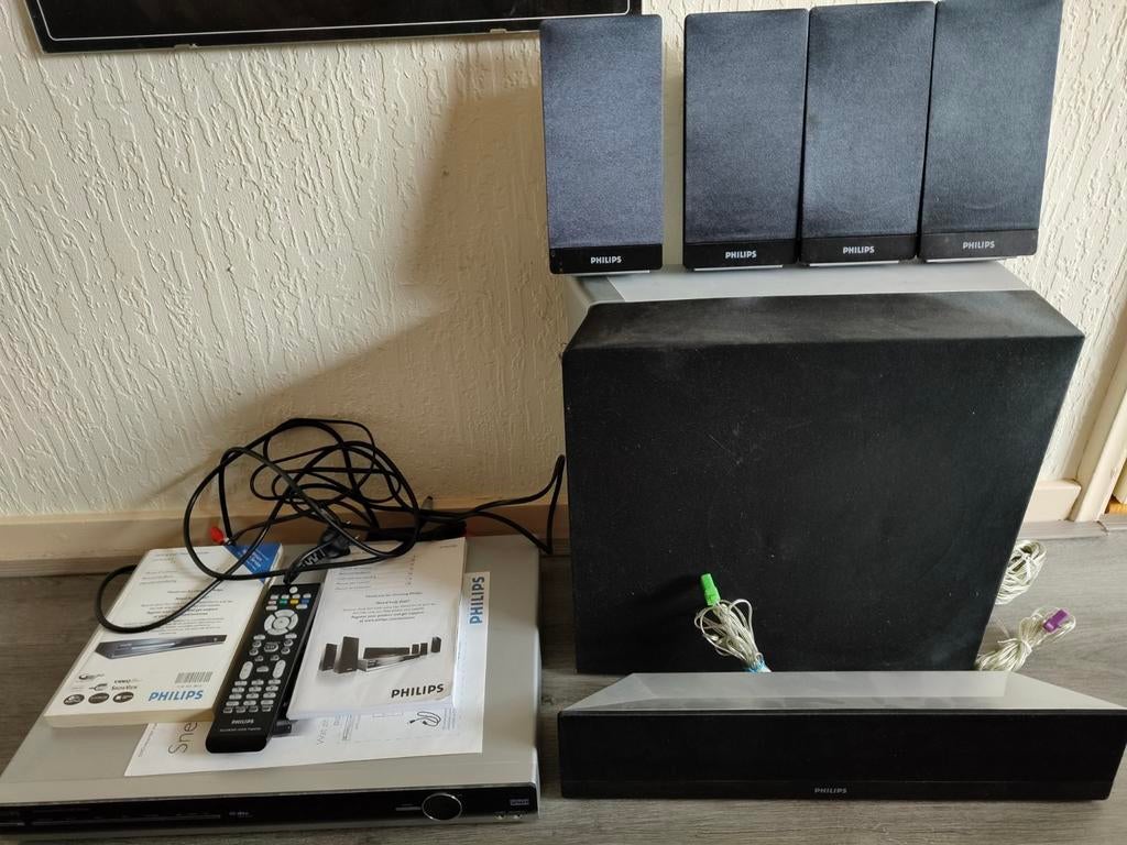 Philips home cinema set, Ophalen of Verzenden, 70 watt of meer, Philips, Dvd-speler