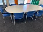 tafel met stoelen en in hoogte verstelbare poten, Huis en Inrichting, Tafels | Eettafels, Ophalen, 100 tot 150 cm, 200 cm of meer