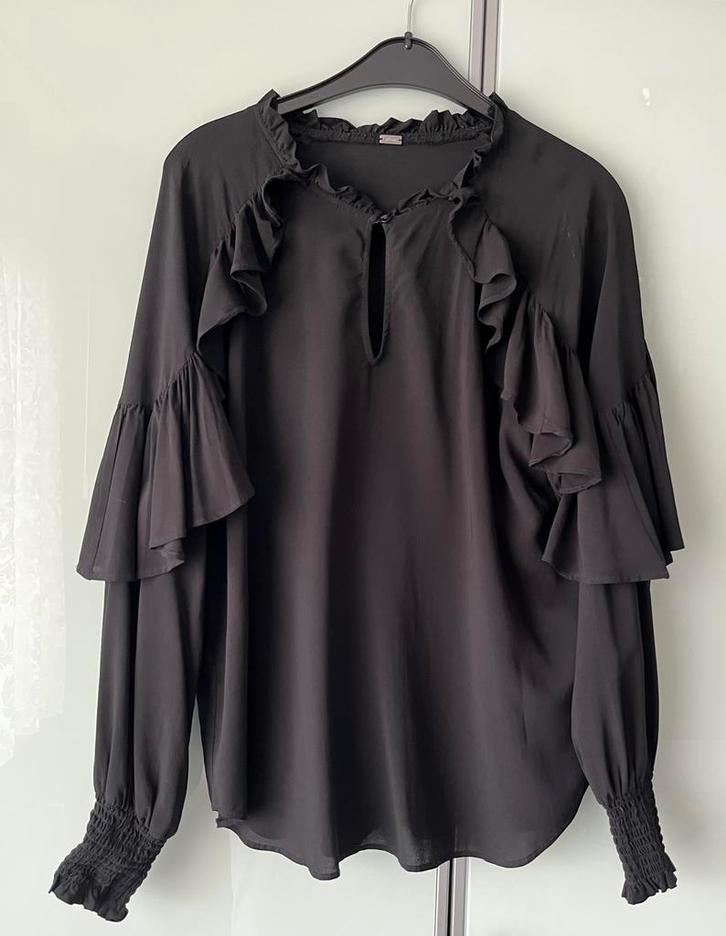 Gustav luxe blouse 40 zwart Froezels tuniek, Kleding | Dames, Blouses en Tunieken, Zo goed als nieuw, Maat 38/40 (M), Zwart, Ophalen of Verzenden