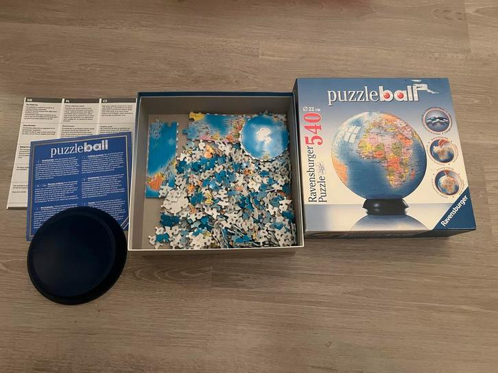 Ravensburger 3D Puzzelbal Wereldbol 540 Stukjes Compleet, Hobby en Vrije tijd, Denksport en Puzzels, Gebruikt, Rubik's of 3D-puzzel