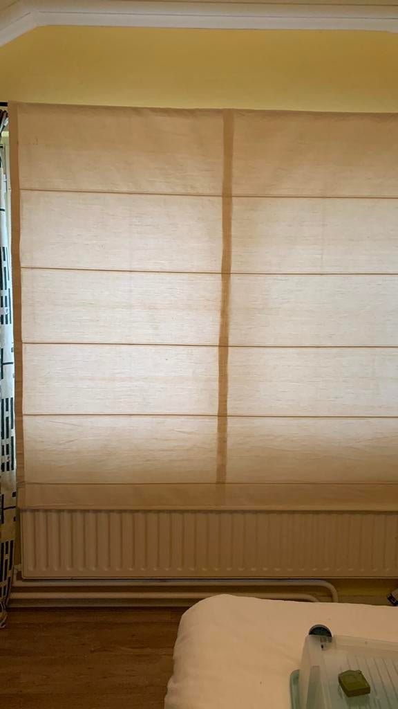 Vouwgordijn.  2 stuks, Ophalen, Wit, 50 tot 100 cm, Zo goed als nieuw