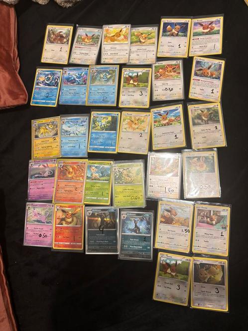 Eevee & Evoluties Pokémon Kaarten Collectie, Hobby en Vrije tijd, Verzamelkaartspellen | Pokémon, Zo goed als nieuw, Meerdere kaarten