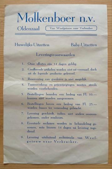 oude folder Molkenboer NV Oldenzaal  beschikbaar voor biedingen