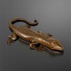 Massief bronzen hagedis - 27cm lang - 1,75kg zwaar, Antiek en Kunst, Ophalen of Verzenden