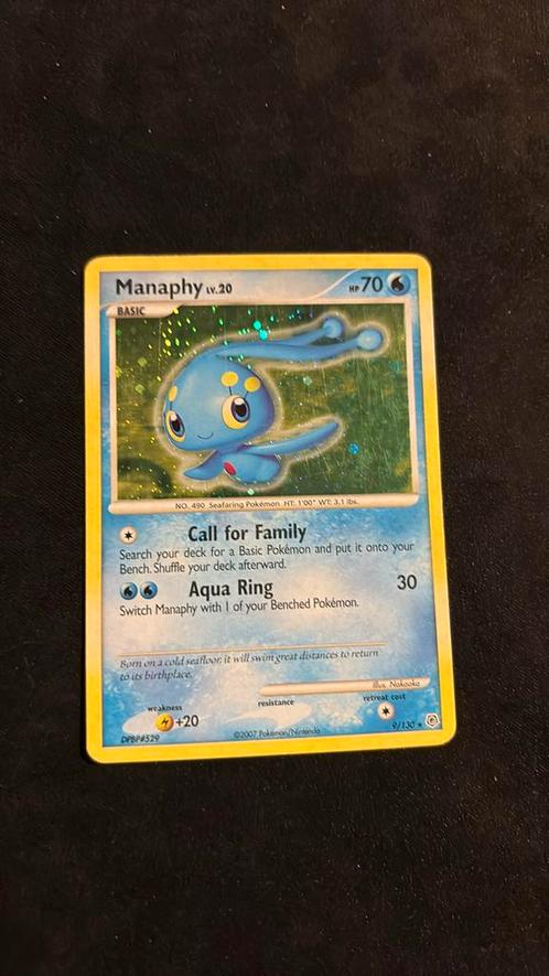 Manaphy Holo 9/130, Hobby en Vrije tijd, Verzamelkaartspellen | Pokémon, Zo goed als nieuw, Losse kaart, Ophalen of Verzenden