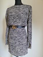 Sjieke jurk zebra maat 40 L, Ophalen of Verzenden, Zo goed als nieuw, Maat 38/40 (M), Zwart