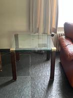 Glazen tafel, Huis en Inrichting, Tafels | Salontafels, Ophalen, Gebruikt, 100 tot 150 cm, Vierkant