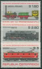Michel 1559-61 Yvert 1389-91 140 jaar spoorwegen Oostenrijk, Postzegels en Munten, Postzegels | Europa | Oostenrijk, Ophalen of Verzenden