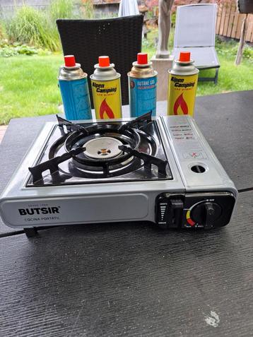 Gasbrander met 4 nieuwe gasbussen. beschikbaar voor biedingen