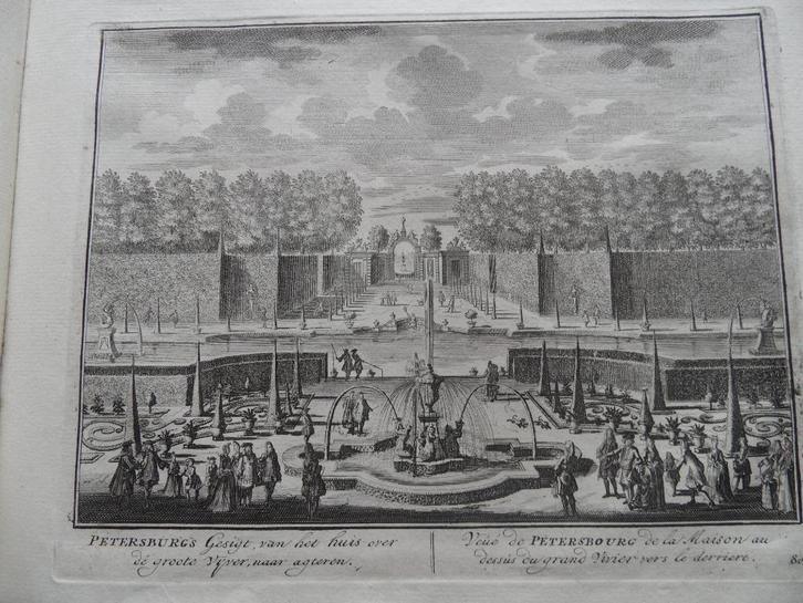 80 Nigtevecht Petersburg Kopergravure 1719, Antiek en Kunst, Kunst | Etsen en Gravures, Ophalen of Verzenden