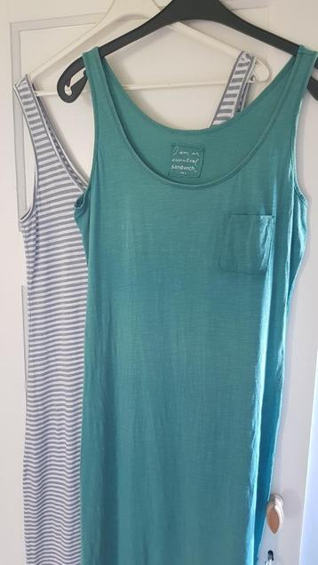 Groene midi jurk Sandwich mt L of mt 40, 100 % katoen.  beschikbaar voor biedingen