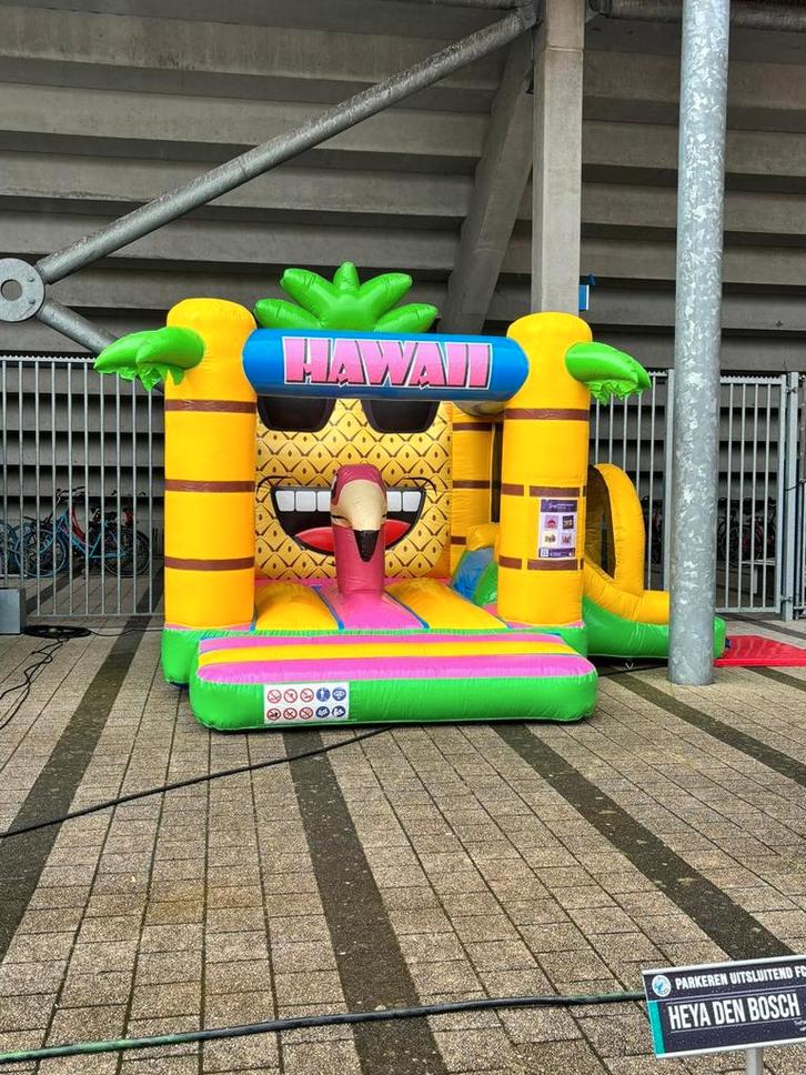 Springkussen 'Hawaii' te huur, Hobby en Vrije tijd, Feestartikelen | Verhuur, Overige, Ophalen of Verzenden