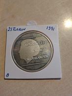 Aruba 25 Florin Zilver Koningin Beatrix 1991 FDC, Ophalen of Verzenden, Zilver, Losse munt, Zilver