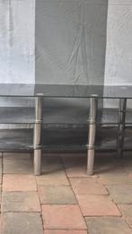 Zwart Glazen TV Meubel, Huis en Inrichting, Ophalen, Gebruikt, 100 tot 150 cm, Glas