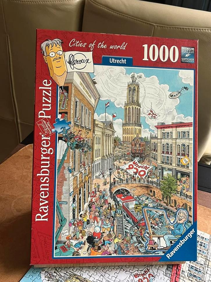 Utrecht, Cities of the World. Ravensburger 1000. 4e gratis, Hobby en Vrije tijd, Denksport en Puzzels, Zo goed als nieuw, Legpuzzel