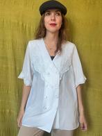 Vintage witte blouse - kraag - embroidery - 40/L/large, Maat 38/40 (M), Wit, Hippie galore, Ophalen of Verzenden