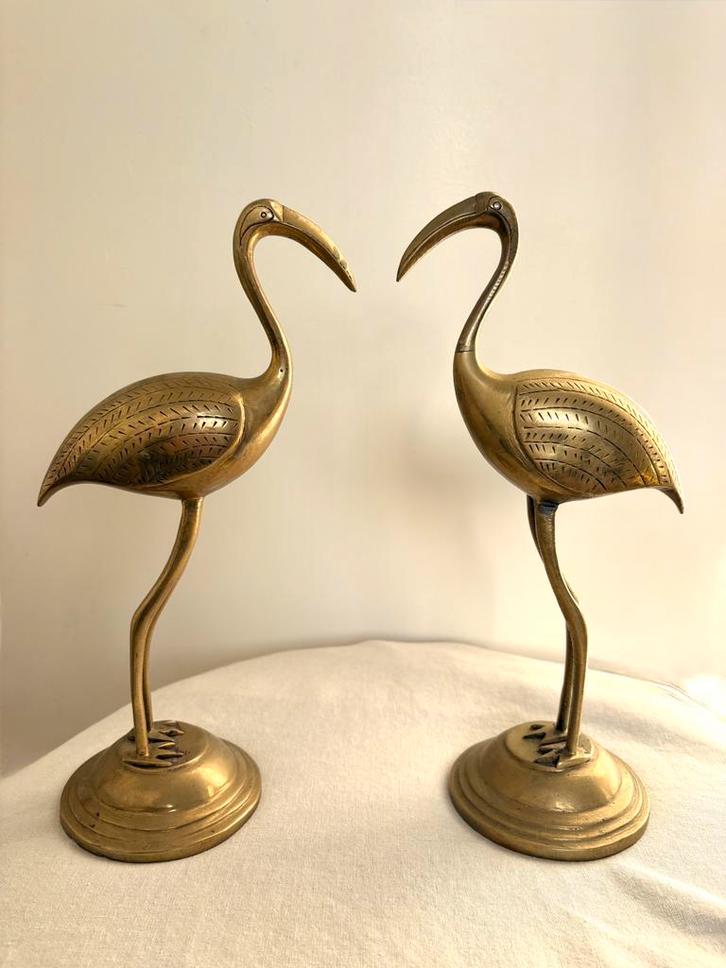 Set messing flamingo’s, Antiek en Kunst, Antiek | Koper en Brons, Ophalen of Verzenden