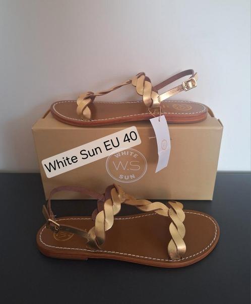 White Sun sandalen goudkleurig – EU 40 – Nieuw in de doos, Kleding | Dames, Schoenen, Nieuw, Sandalen of Muiltjes, Overige kleuren