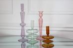16 Glazen kaarshouders / Kandelaren, Overige materialen, Nieuw, Ophalen of Verzenden, Minder dan 25 cm