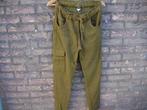Mosgroene broek met riemlussen en koordje  mt.38/40/42, Maat 38/40 (M), Ophalen of Verzenden, Zo goed als nieuw, Lang