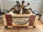 Art Deco Klok Onyx Marmer Muziekfiguren, Ophalen
