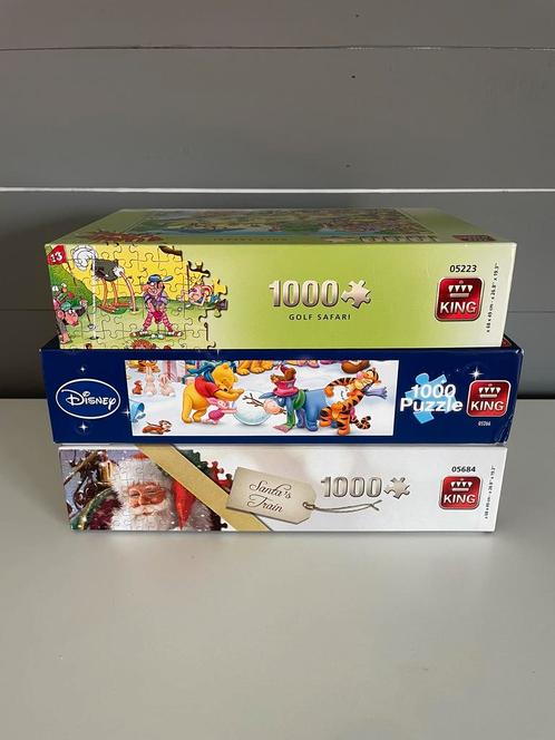 3 puzzels van King 1000 stukjes, Hobby en Vrije tijd, Denksport en Puzzels, Zo goed als nieuw, Ophalen