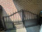 Tweedelig Stalen hekdeur 2x 1.36m breed / doorgang ca 2.80m, Tuin en Terras, Tuinhekken en Hekwerk, Ophalen, Met poort, Gebruikt