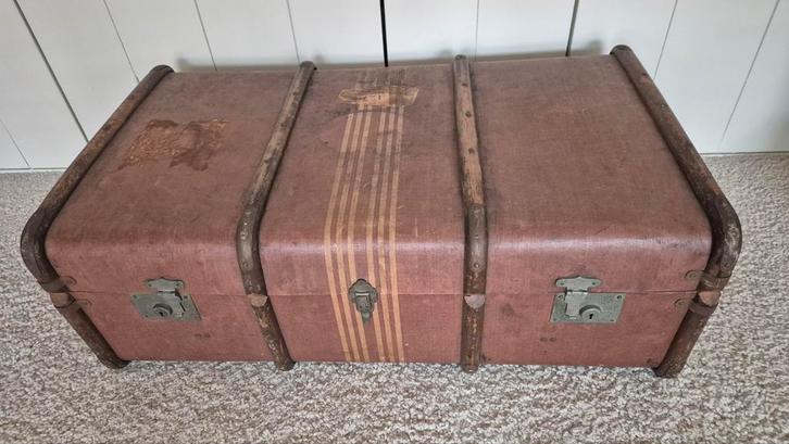 Oude hutkoffer authentieke koffer mooi brocante patine, Antiek en Kunst, Antiek | Overige Antiek, Ophalen