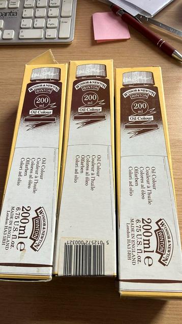3 ongebruikte tubes olieverf Winsor&Newton beschikbaar voor biedingen