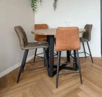 Ronde eettafel met stoelen - 120cm diameter, Ophalen, Gebruikt