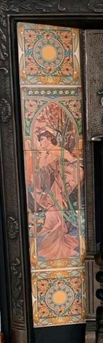Tegelset "evening reverie" Art nouveau Mucha reproductie, Ophalen of Verzenden