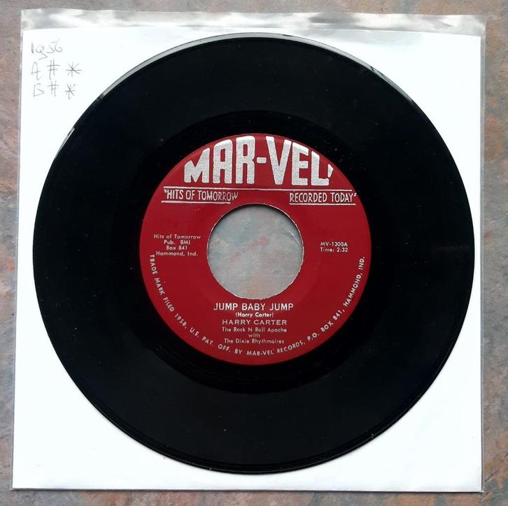 Harry Carter Jump Baby Jump USA 45 RPM 1956 Rock a Billy, Cd's en Dvd's, Vinyl Singles, Zo goed als nieuw, Single, Pop, 7 inch