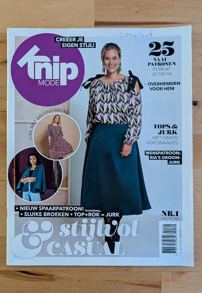 Knip mode nr 1 januari 2024, Hobby en Vrije tijd, Kledingpatronen, Zo goed als nieuw, Vrouw, Knipmode, Ophalen of Verzenden