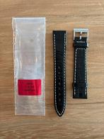 Hamilton Zwart Lederen Horlogeband 18mm, Overige merken, Overige materialen, Leer, Polshorloge