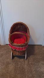 Rotan poppenwagen met bekleding rood-witte hartjes, Ophalen, Nieuw, Overige typen