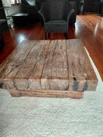 Robuuste Houten Salontafel Vierkant, Ophalen, Rustiek, Onbekend, Onbekend