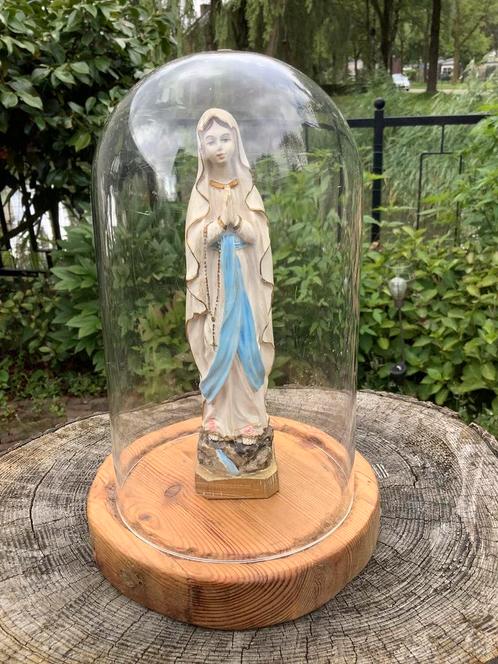 Leuk Mariabeeld ❤️ Maria van Lourdes inclusief stolp, Antiek en Kunst, Antiek | Religie, Ophalen of Verzenden