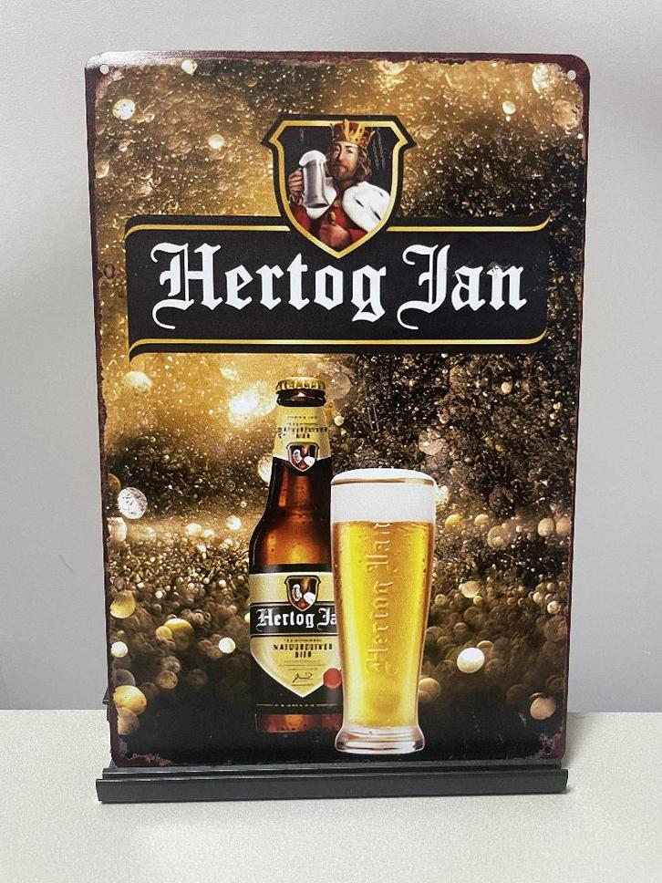 Hertog Jan metalen reclamebord (Old Look), Verzamelen, Biermerken, Nieuw, Reclamebord, Plaat of Schild, Hertog Jan, Ophalen of Verzenden