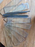 Glas in verstek geslepen met lood 9 stuks, Ophalen