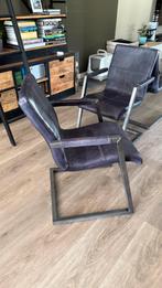 Eetkamer stoelen (3) washed leer, Huis en Inrichting, Stoelen, Ophalen, Gebruikt
