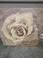 Schilderij doek roos sepia kleuren, Huis en Inrichting, Woonaccessoires | Schilderijen, Tekeningen en Foto's, Ophalen of Verzenden