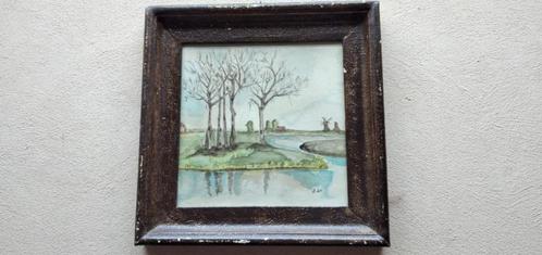 Schilderijtjes/tegels/borduurwerk, Huis en Inrichting, Woonaccessoires | Schilderijen, Tekeningen en Foto's, Schilderij, Minder dan 50 cm