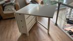 IKEA Norden witte klap tafel met lades., Huis en Inrichting, Gebruikt, 100 tot 150 cm, Vier personen, Rechthoekig
