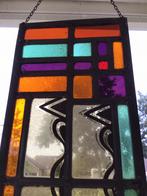 Schitterend langwerpig glas in lood raamhanger, Antiek en Kunst, Antiek | Glas en Kristal, Ophalen of Verzenden