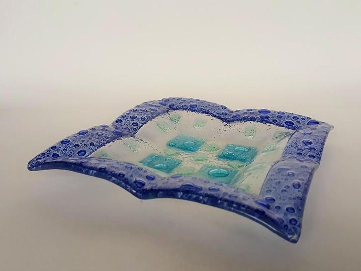 Kleurrijke Schaal, Antiek en Kunst, Antiek | Glas en Kristal, Ophalen of Verzenden