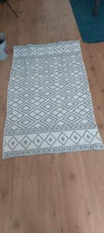 Wit met grijs geruit vloerkleed ca 90 bij 150cm, Ophalen of Verzenden, Gebruikt