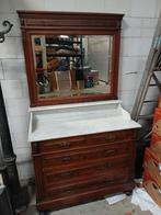 Antieke commode met marmeren blad en spiegel, Antiek en Kunst, Antiek | Meubels | Kasten, Ophalen of Verzenden