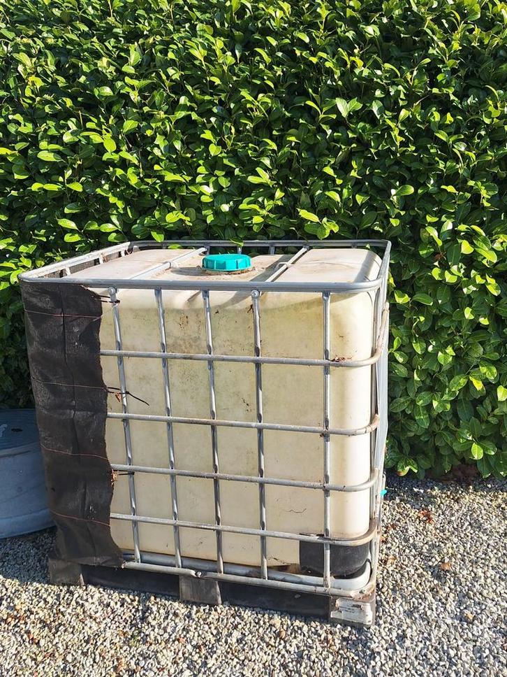 IBC Container 1000 Liter, Tuin en Terras, Regentonnen, Gebruikt, Kunststof, 150 liter of meer, Met kraantje, Ophalen
